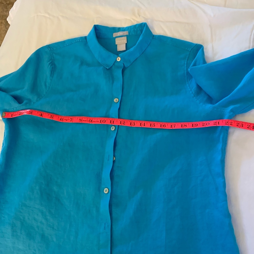 Chico’s No-iron Linen Shirt size 2(L-12). - Picture 9 of 11